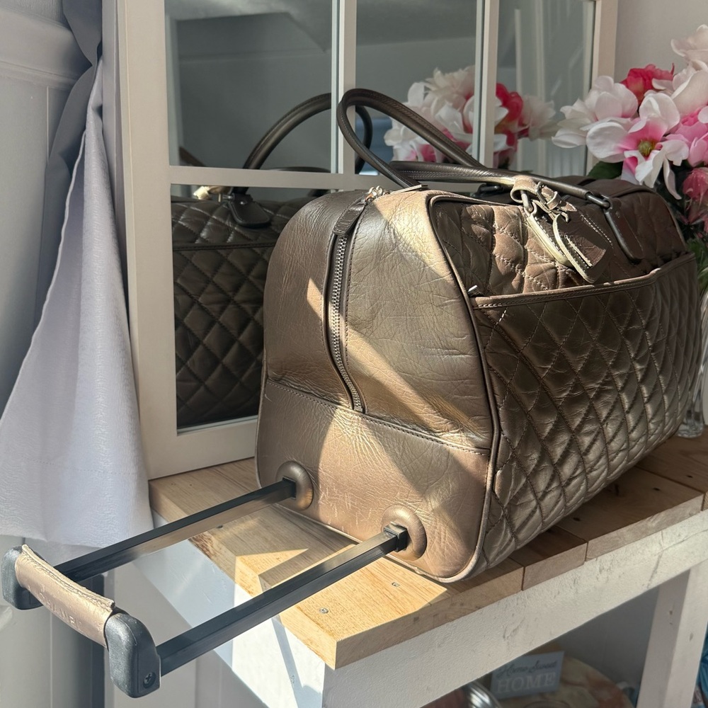 Authentic CHANEL Vintage Matelasse Quilted Leather 2 Way Carry-on Suitcase Bag - Picture 4 of 17